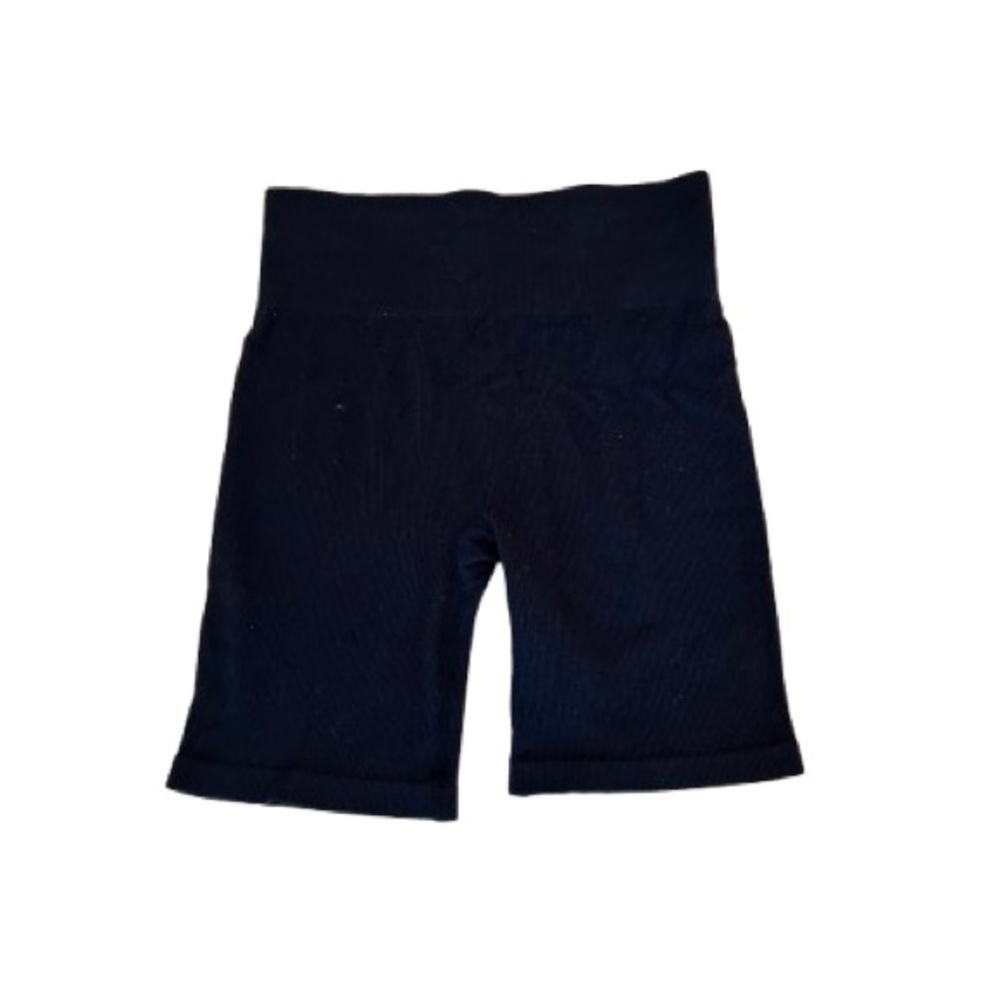 Women’s High Waist ribbed Black Shorts